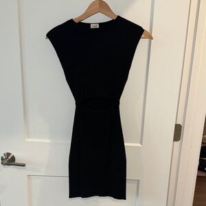 Aritzia Wilfred Free Elegant Black Sleeveless Cut Out Dress